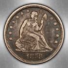1858-o 25c Liberty Seated Quarter Cacg Vf30  cac 