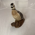 Artist Signed Chris Olson  Hand Carved Painted Bird Gray Quail   9 Inches