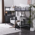 Twin Metal Loft Bed Frame For Kids adults teens  Space-saving Design Black