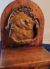 Antique Art Nouveau Guilt Bronze Cast Iron Lady Cherub Door Knocker W  Display 
