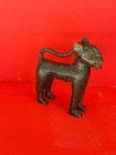 Vintage Benin Royal Bronze Leopard Sculpture - Casting With Spotted Patina 8 