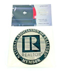 Realtor Branded Auto Emblem Silver R With Nar Member Lettering 3 Inch Round