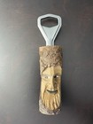 Vintage Carved Wood Head Face Bottle Opener Primitive 6 