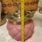 Antique Mt Washington Pink Quilted Diamond Cracker   Biscuit Jar