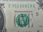 Rare Almost Uncirculated  1 One Dollar Bill Insufficient Ink Error E35192819e