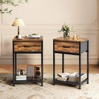 Night Stands Set Of 2 end Tables With Drawer For Bedroom Bed Side Table