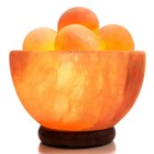 Himalayan Salt Lamp Bowl With 6 Massage Stones  Dimmable Pink Rock Salt Light Fo
