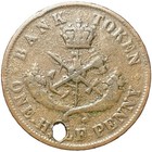 1857 Bank Of Upper Canada Half Penny Token - Holed     Canadian Colonial Token