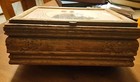 Antique Mirror Painted Of Victorian Lady   Carved Wood Jewelry Box Preownd 