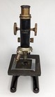 Vintage C  Reichert Wien Optical Antique Brass Microscope With Slides And Covers