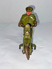 Antique Green Hubley Cast Iron Harley Davidson Motorcycle Civilian Driver 2064