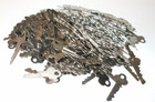Large Lot Of 400  Stamped Flat Keys 2 1 2 Lbs  - Crafts