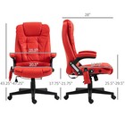 Massage Office Chair Heated Reclining Computer Chair With 6 Vibration Points Red