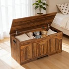 39  Storage Chest Wooden Bench Toy Box With Flip Top Lid Safety Hinge Organizer