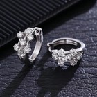 Womens Classy Hoop Earring 14k White Gold Plated 2ct Round Cut Lab Grown Diamond