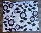 2 Pottery Barn Teen Floral Standard Pillow Shams Black White Purple Organic