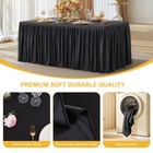 Party Talk 2-pack Black Polyester Fitted Tablecloths For 4 Ft Rectangle Tables