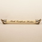 Vintage Metal   Acrylic Birth Certificate Holder - Free Shipping Usa
