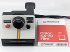 Vintage Polaroid Sx-70 Onestep White Rainbow Stripe Instant Camera   Film Tested