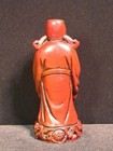 Vintage Chinese Confucius Monk Red Figurine Statue Heavy Resin 5 25    Tall Mcm