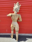 Antique Statue 66  Hand Carved Wood South East Asia Religious Temple Cambodia