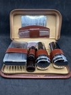 Vintage Men   s Travel Grooming Kit     Leather Zip Case     Made In England Complete