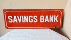 Savings Bank Antique Vintage Old Advt Tin Enamel Porcelain Sign Board G87