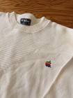 1980s Apple Computers White Knit Sweater Men s Xl Vintage Crew Neck