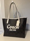 Coach City Tote Bag Graphic Signature Logo Cy705 Brown - New
