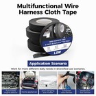 5 Rolls Wire Harness Tape 3 4 x50ft     Heat Proof Cloth For Auto Electrical Wrap