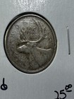 1962 Canada 25 Cents Silver Coin Cleaned