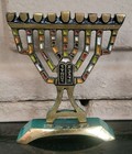 2 Mini Hanukkah Menorah Jewish Judaica Israel Vtg Brass Chanukah Candle Holders