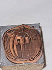 Vintage Printing Letterpress Printer Block Wood Metal  Pumpkin