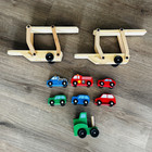 Melissa And Doug Wooden Toys Mixed Lot Of 9 Trucks Trailers Cars