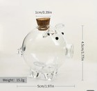 Mini Glass Piggy Bank W gold Pieces
