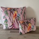 Anthropologie Euro Sham Velvet Josie Quilt Tropical Bird Pillow Insert 2 Pillows