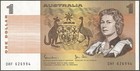 1983 Australia Obsolete  crisp Uncirculated  Last 1 Dollar Note Johnston-stone