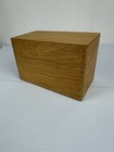 Vtg Harry C Hedberg Co  Wooden Recipe index Card Box Dovetailed