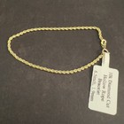 10k Yellow Gold  Diamond Cut Rope Bracelet 6 5in  1 9mm  Italy new