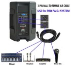 2-pack 15ft Xlr 3-pin Male Cables To Female Mic Audio Shielded Extension Cables