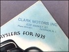 1935 Chrysler Airflow Custom Imperial Eight Vintage Car Sales Brochure Catalog