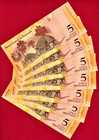 Lot Of Seven  7  X 5 Bolivares Soberano  2007 - 2013  Venezuela Unc Notes  p-89 