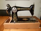 Antique 1920 Singer Model 66 Red Eye Sewing Machine  Case  Motor  Pedal  Manual