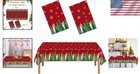 Euvbokw 2 Pack Christmas Tablecloths  Plastic Xmas Table Cover 54 X 108 Inch    