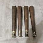 Vintage Mcm Set Of 4 Tapered Wood Metal Table Legs 