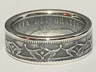 Authentic Sterling Silver Coin Ring - 1900 Newfoundland Silver 50 Cent -size 9