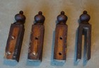 4 Antique Vintage Wooden Furniture Finial Tops  Old Wood Salvage  7 3 4  Tall