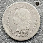 1882 - 5 Centavos Colombia Silver Coin  Colonial State    very Rare   Scarce   