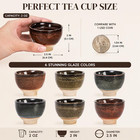 6 Pack 2oz Ceramic Tea Sake Cups  Handcrafted Chinese Kungfu Tea Cup  Japanese S