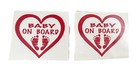 Baby On Board Red Heart Sign Decal Sticker Car Usa Made 2pcs 